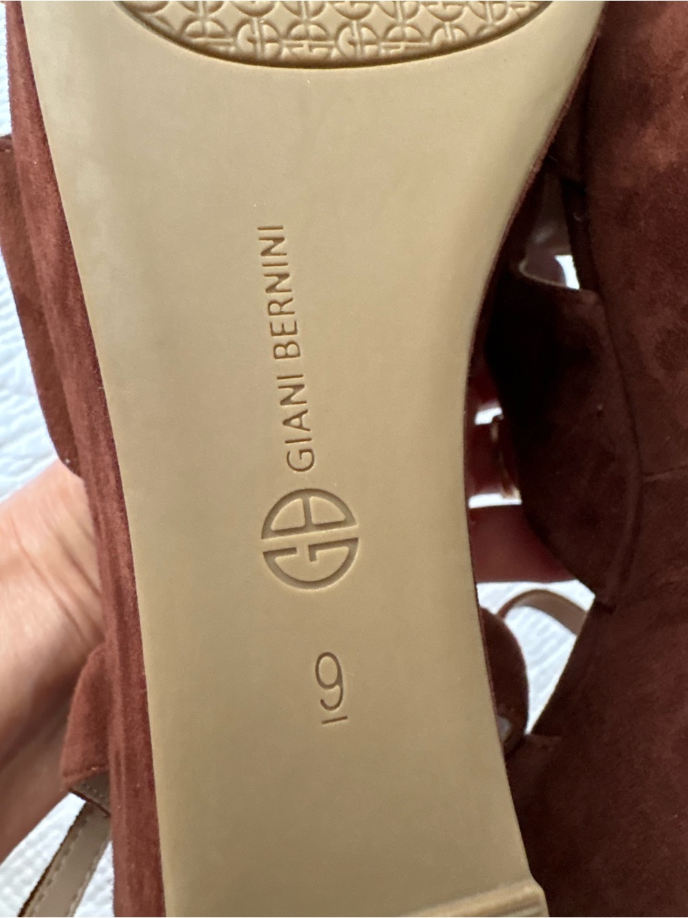 Giani Bernini Jayleen Platform Wedge Brown Suede Sandals 9 - Picture 10 of 16